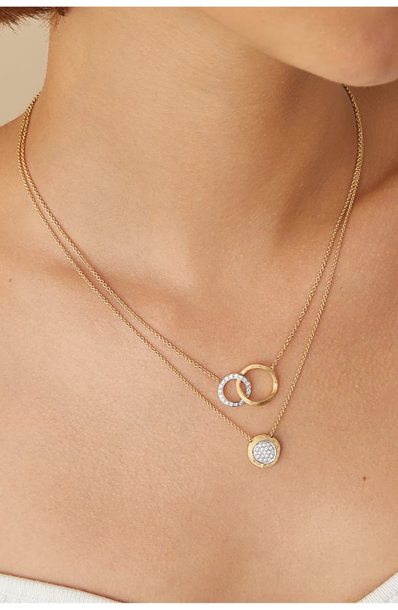 Marco Bicego Jaipur 18K White Gold & Diamond Necklace, Alternate, color, Yellow Gold