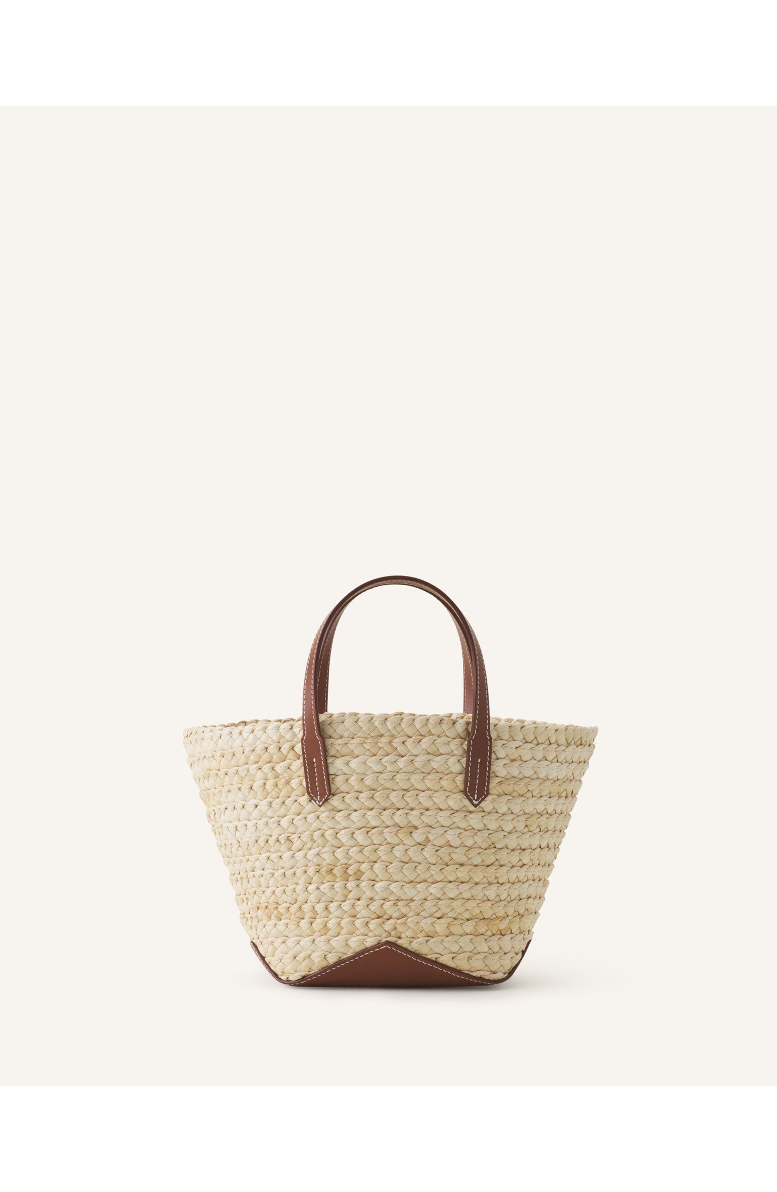 Lanvin Catch By Lanvin Small Basket Bag, Alternate, color, Ecru/Cognac
