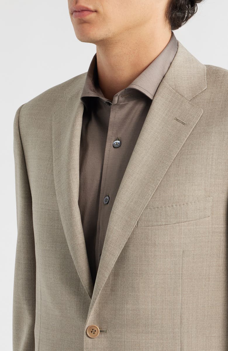 Canali Siena Regular Fit Solid Tan Wool Suit, Alternate, color, Beige