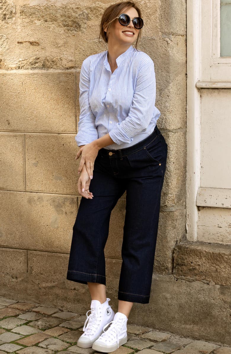 Cache Coeur Jill Maternity and post partum jeans cropped wide leg, Alternate, color,