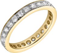 LuvMyJewelry Lume 14K Gold Round Diamond Studded Band Ring - 0.97cts