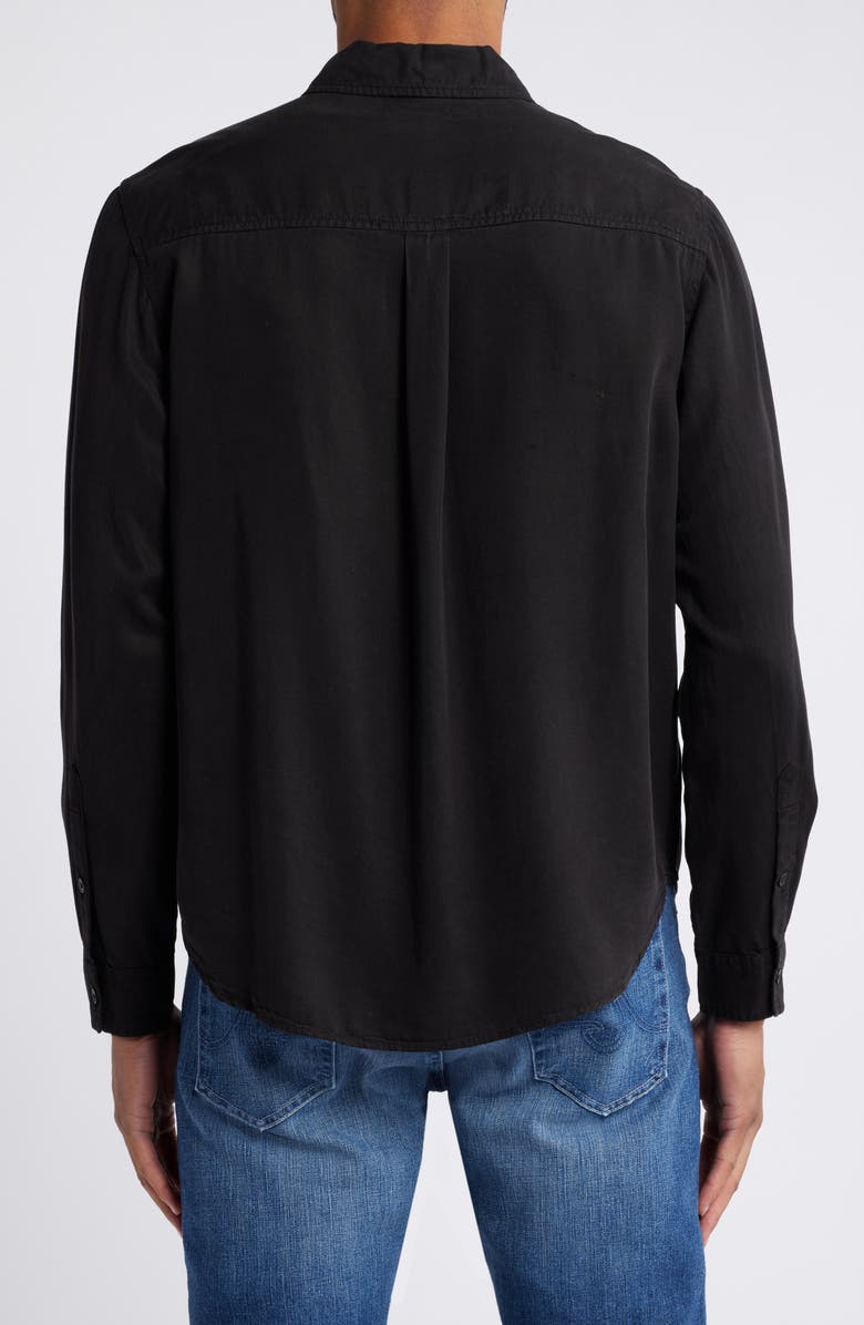 AG Aiden Solid Lyocell Button-Up Shirt, Alternate, color, True Black