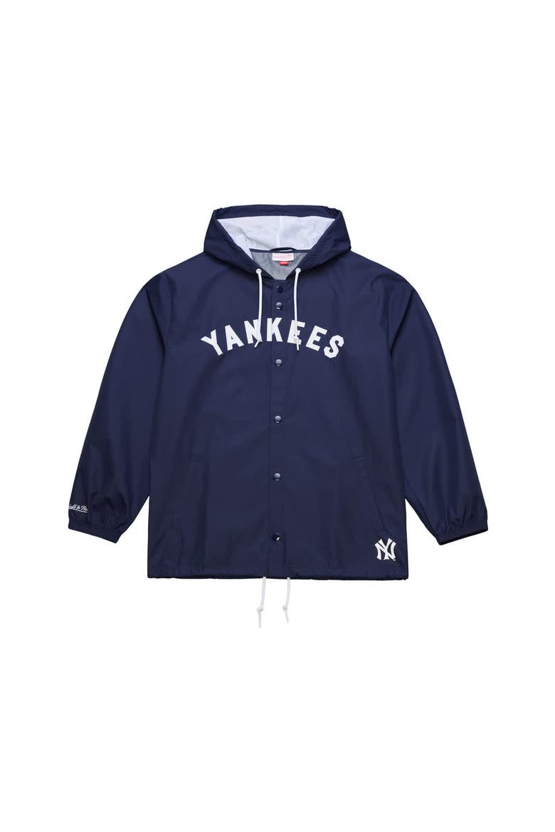 Men's Mitchell & Ness  Navy New York Yankees Full-Snap Hooded Coaches Jacket, Main, color, Navy