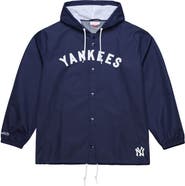 Mitchell & Ness Men's Mitchell & Ness Navy New York Yankees Full-Snap Hooded Coaches Jacket