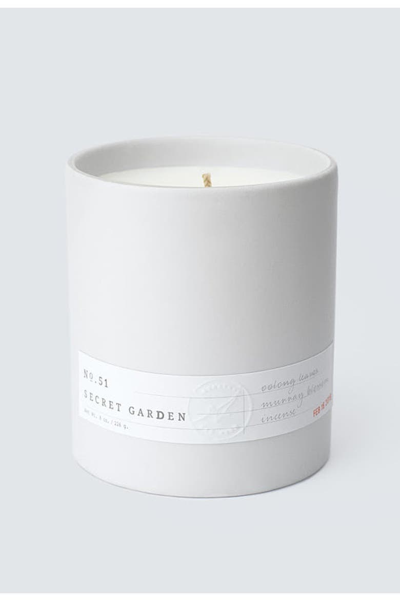 No. 51 Secret Garden Scented Candle, Alternate, color, White