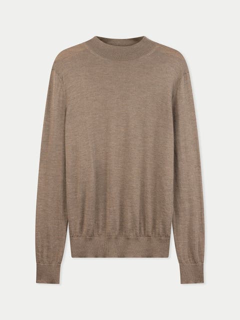 Men Cashmere Silk High Neck Sweater