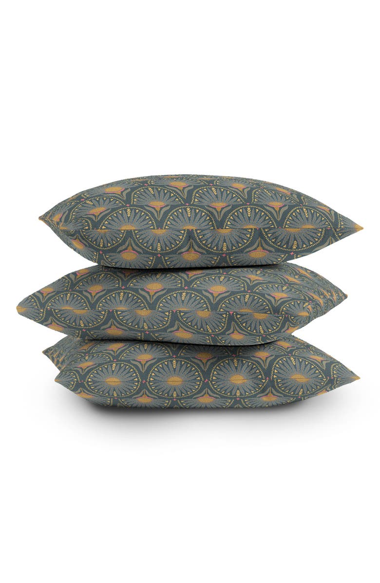 Deny Designs Floral Fan Square Throw Pillow, Alternate, color, Green