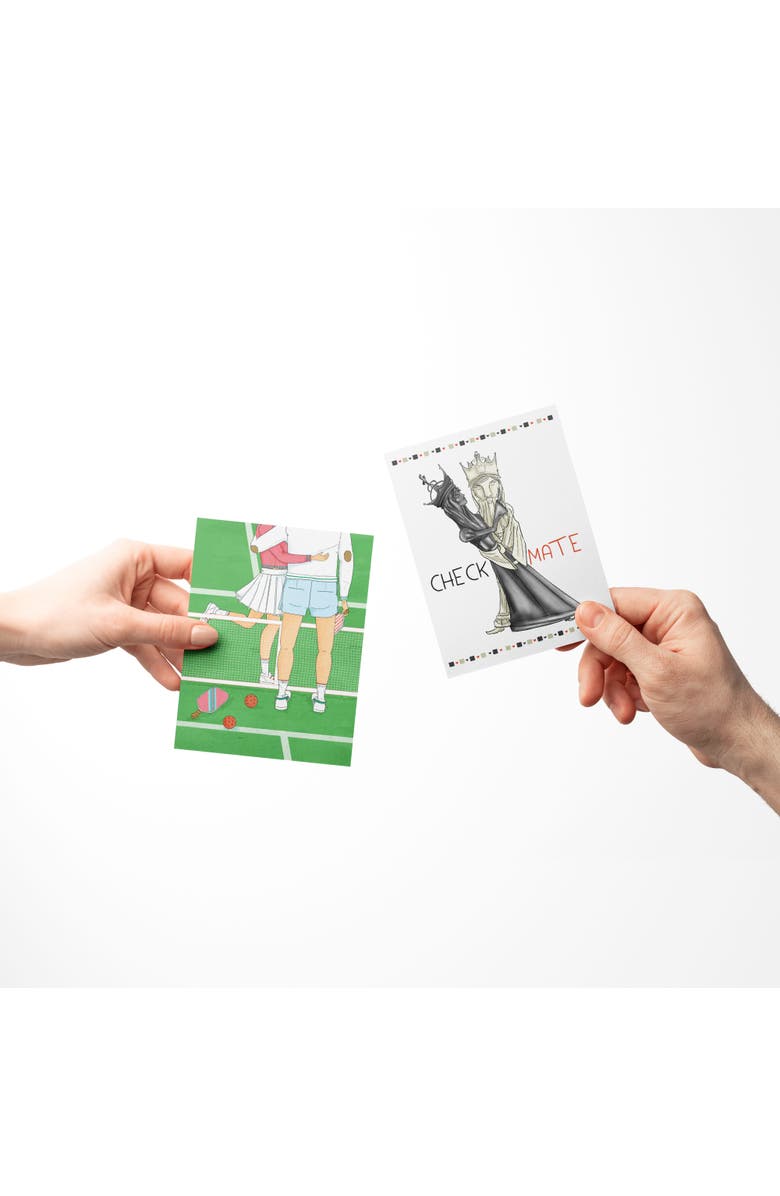 Ramus & Co Love/Valentine's Assorted Greeting Card Pack (3ct) "Pickleball Couple, Check Mate, Royal Crush", Alternate, color, Multi-Pack