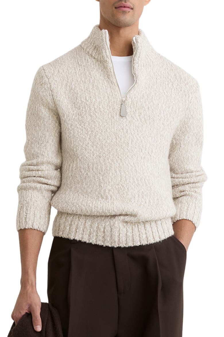 Seb Marled Quarter Zip Sweater, Main, color, GREY MARL