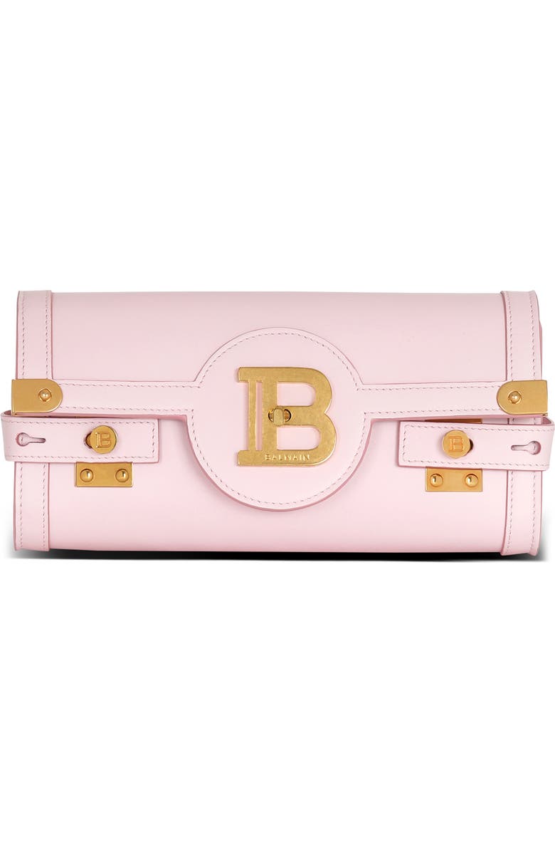 Balmain B-Buzz 23 Calfskin Leather Clutch, Alternate, color,