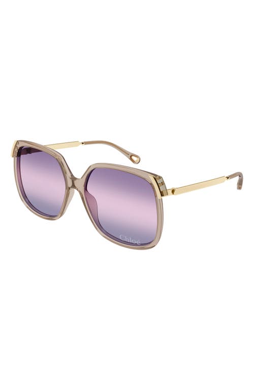 CHLOÉ CHLOÉ 60MM GRADIENT SQUARE SUNGLASSES