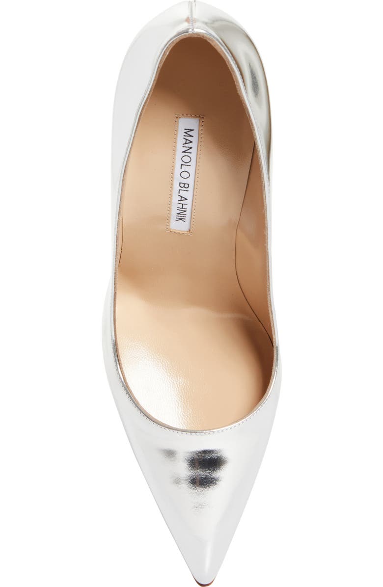 Manolo Blahnik BB Metallic Pointed Toe Pump, Alternate, color, Silver