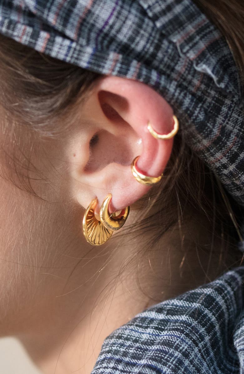 Monica Vinader Talisman Hoop Earrings, Alternate, color, 18Ct Gold On Sterling Silver