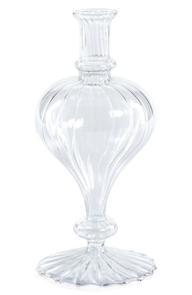 Zodax Vellum Set of 2 Spiral Decorative Glass Vases, Main, color, Clear