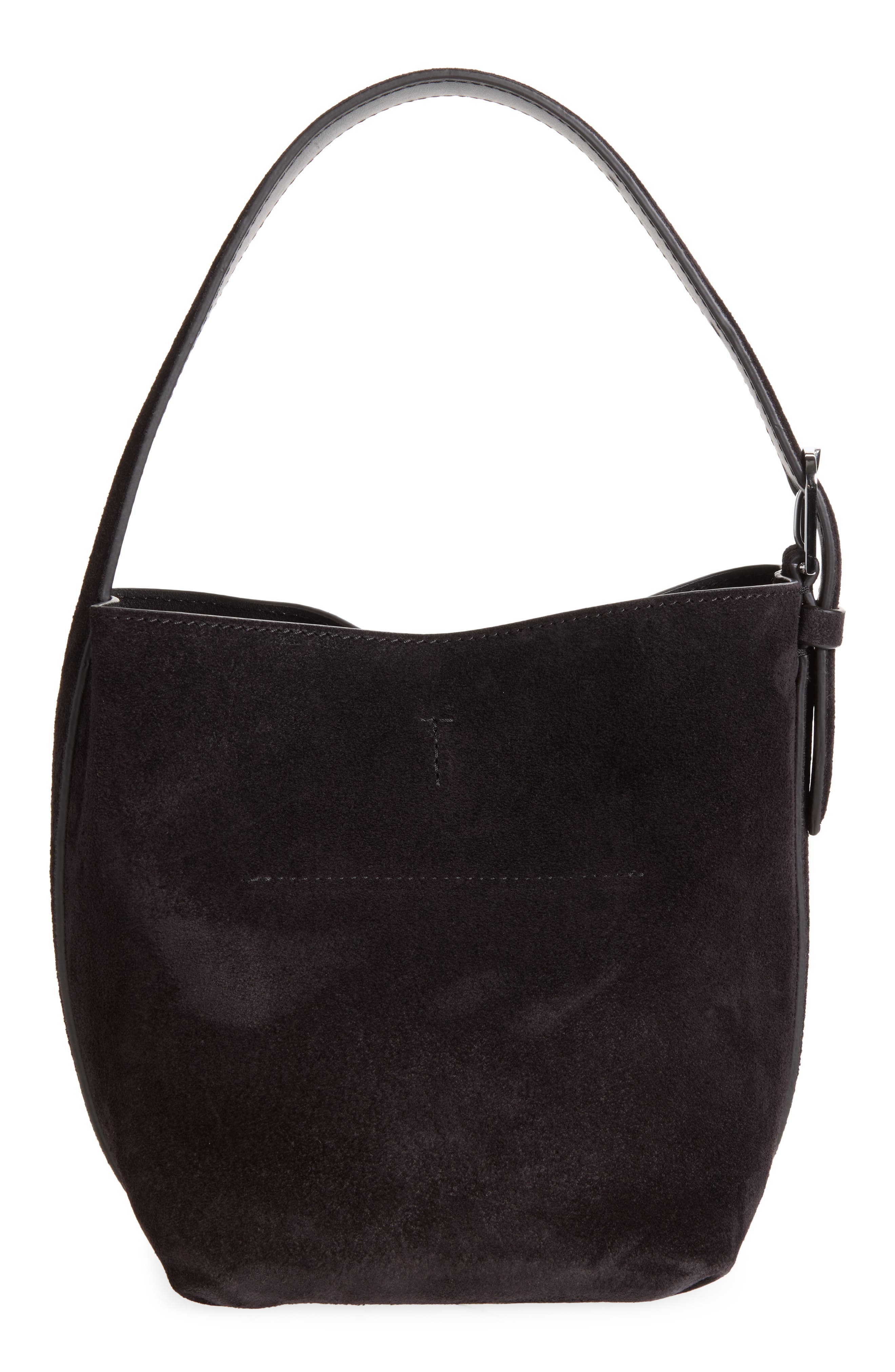 Petite Belted Suede Tote, Alternate, color, ESPRESSO