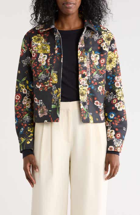 T Tahari Crop Faux Suede Jacket