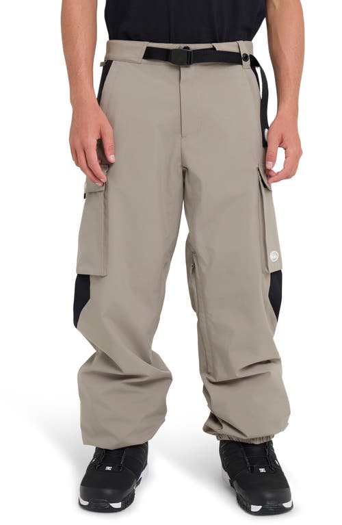 Quiksilver Snow Down Waterproof Cargo Snowboard Pants In Brown