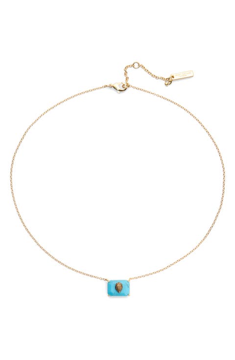 Turquoise Eagle Head Pendant Necklace