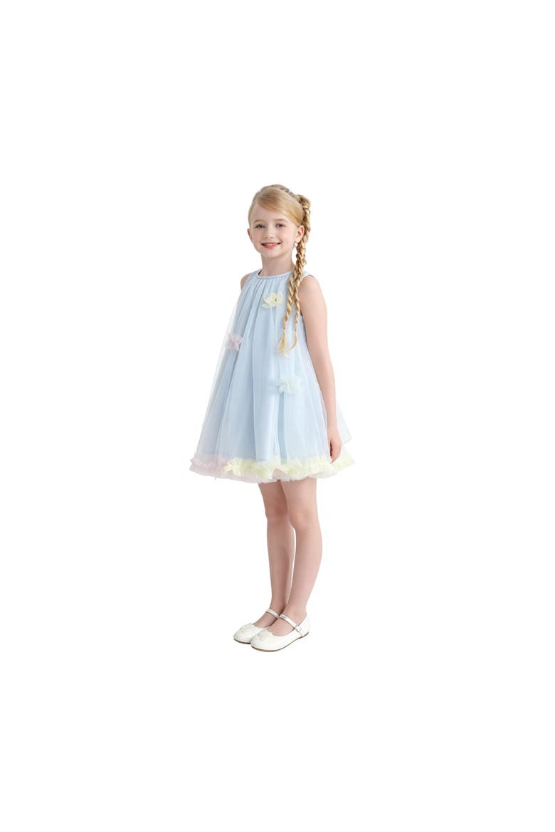 Serenelle Floral Embellished Tulle Dress, Alternate, color, Blue
