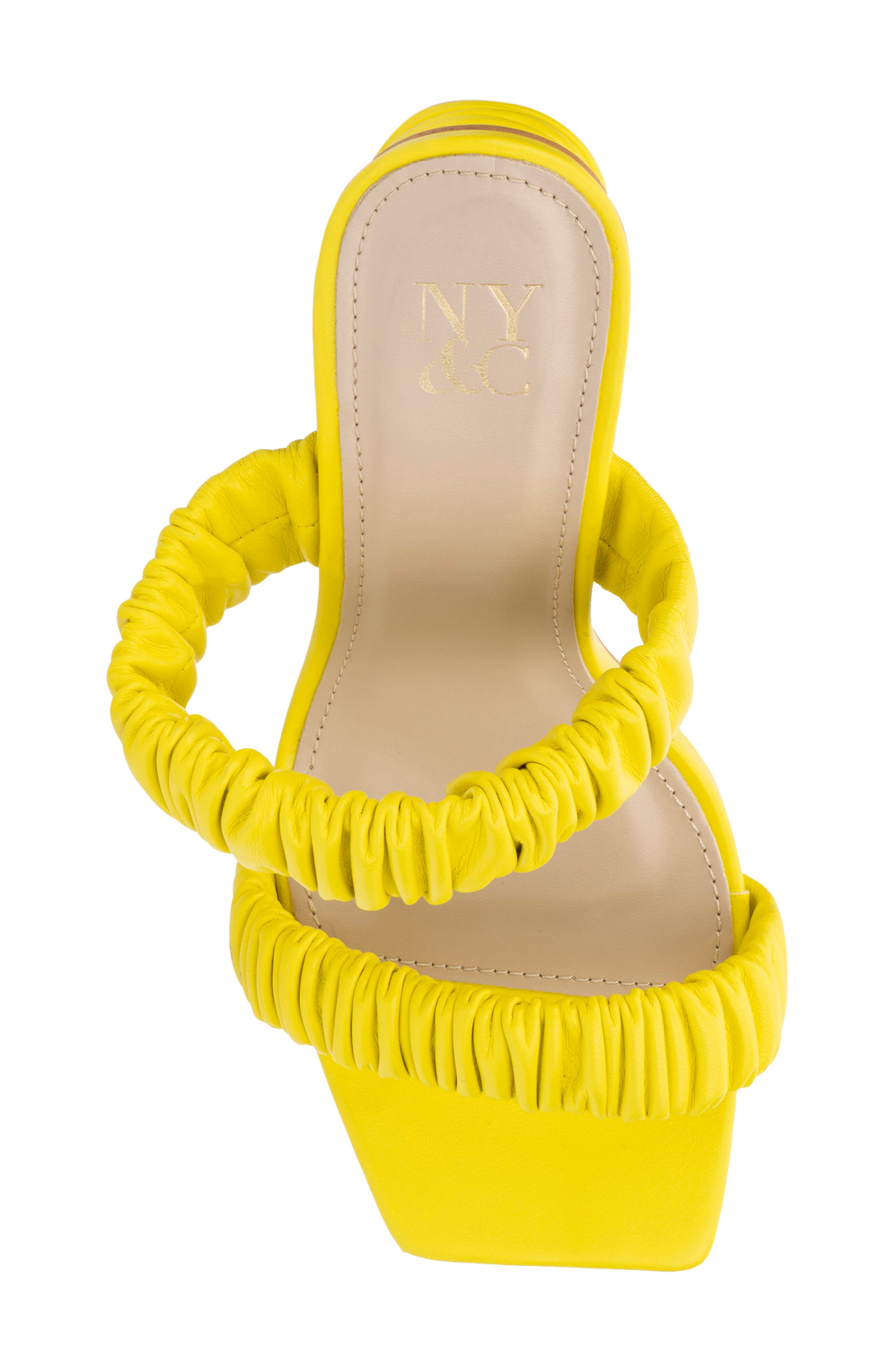 Faina Ruched Strap Sandal, Alternate, color, YELLOW