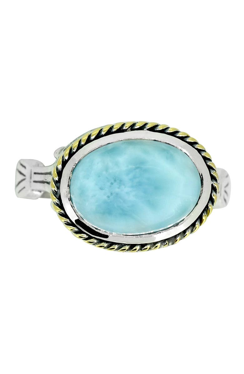 NITYA Sterling Silver Brass Larimar Ring, Alternate, color, 