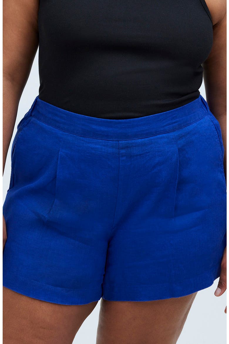 Pull-On Linen Shorts, Main, color, PURE BLUE