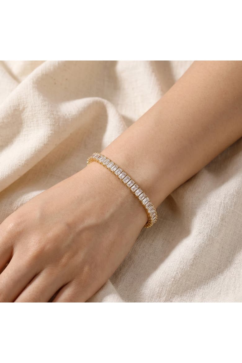 15Ct Emerald Cut Diamond Tennis Bracelet 7" 14k Gold Lab Grown, Alternate, color, 14k Yellow Gold