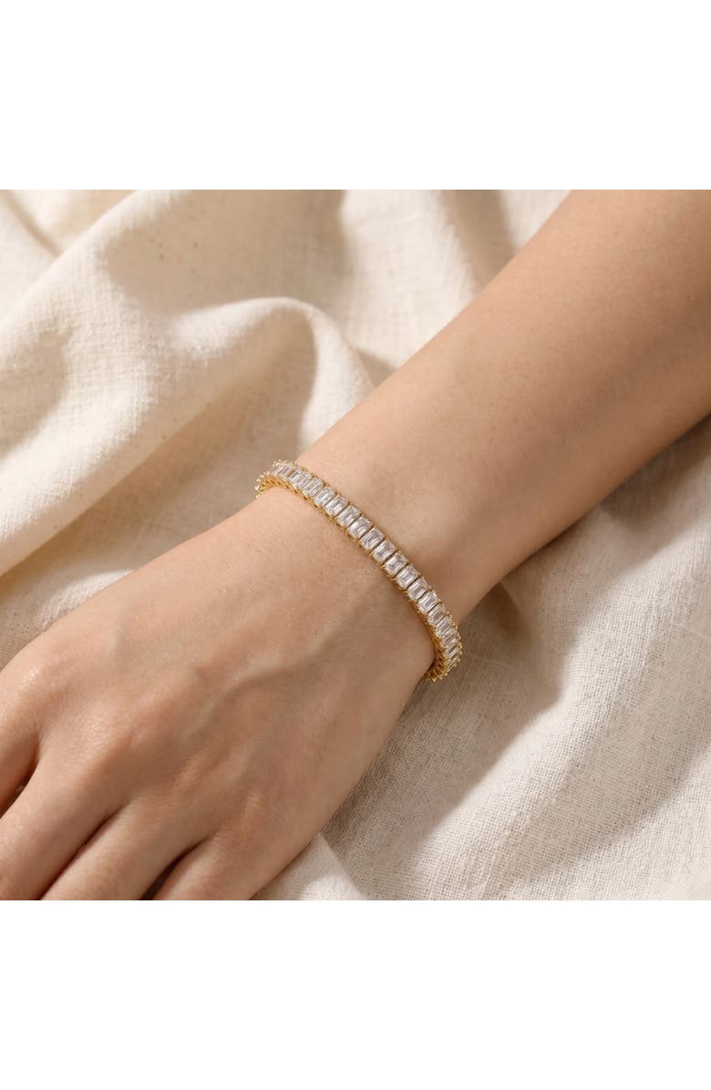 Bliss Diamond 15Ct Emerald Cut Diamond Tennis Bracelet 7" 14k Gold Lab Grown, Alternate, color, 14K Yellow Gold