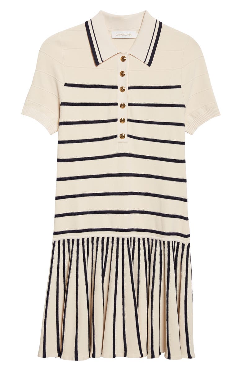 Zimmermann Kindred Spirit Luna Stripe Polo Minidress, Alternate, color, Cream/ Navy