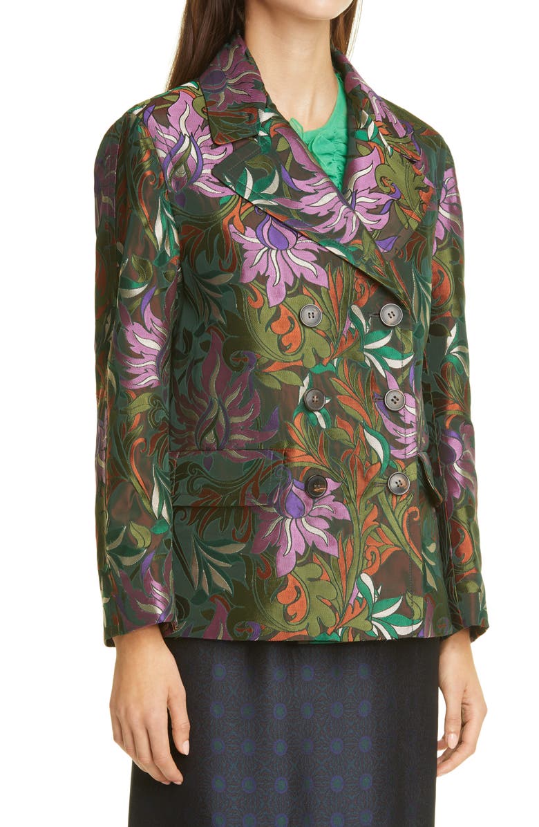 Dries Van Noten Floral Brocade Double Breasted Jacket, Alternate, color, 