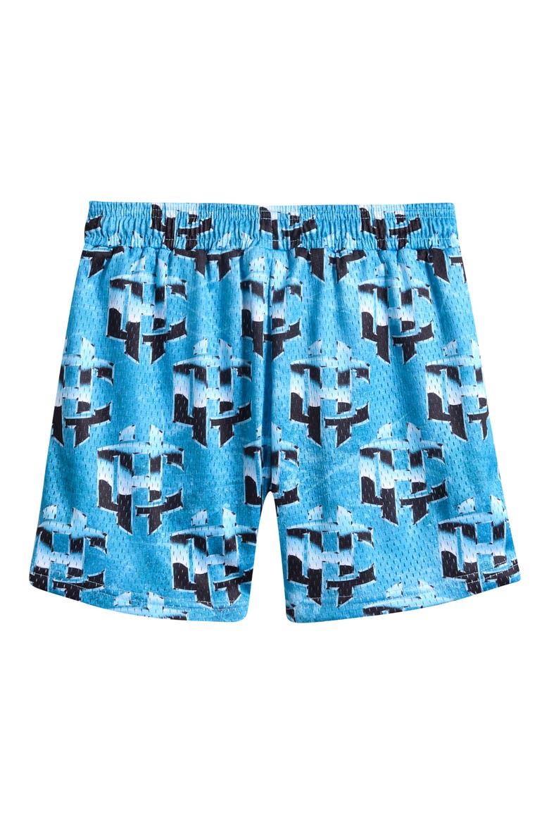 Kids' Cold Hearts Badge Mesh Shorts, Alternate, color, BLUE
