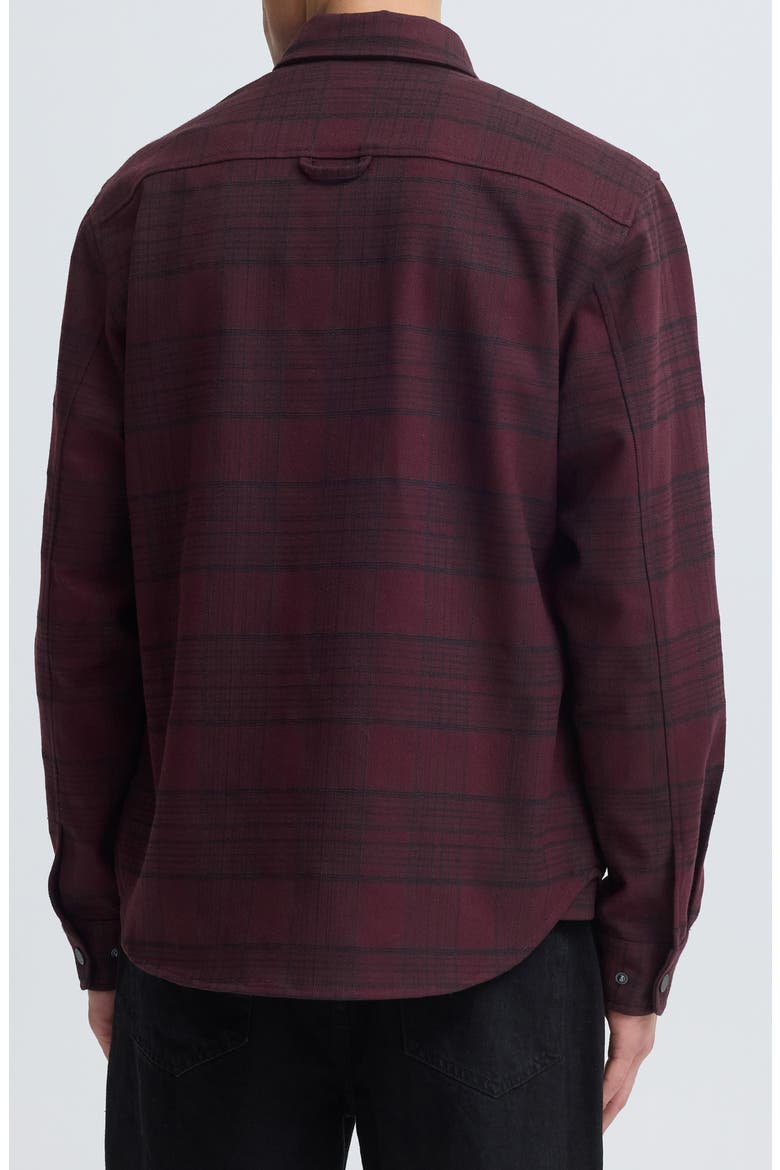 Plaid Button-Up Shirt, Alternate, color, FUDGE
