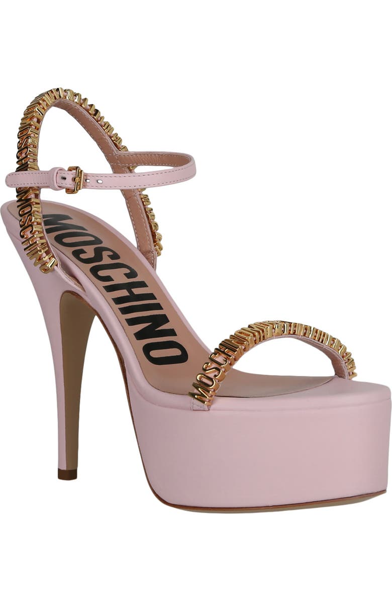 Moschino Logo Platfrom Sandal, Main, color,