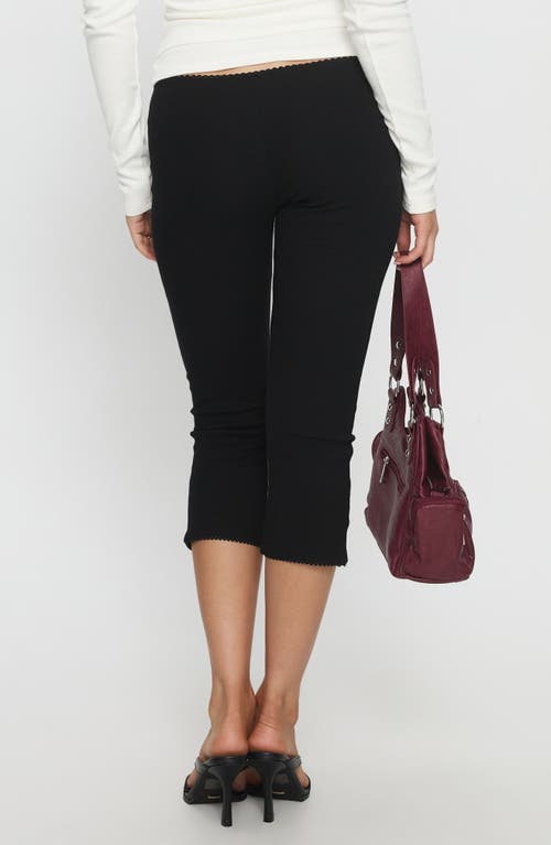 Princess Polly Baseline Rib Capri Pants In Black