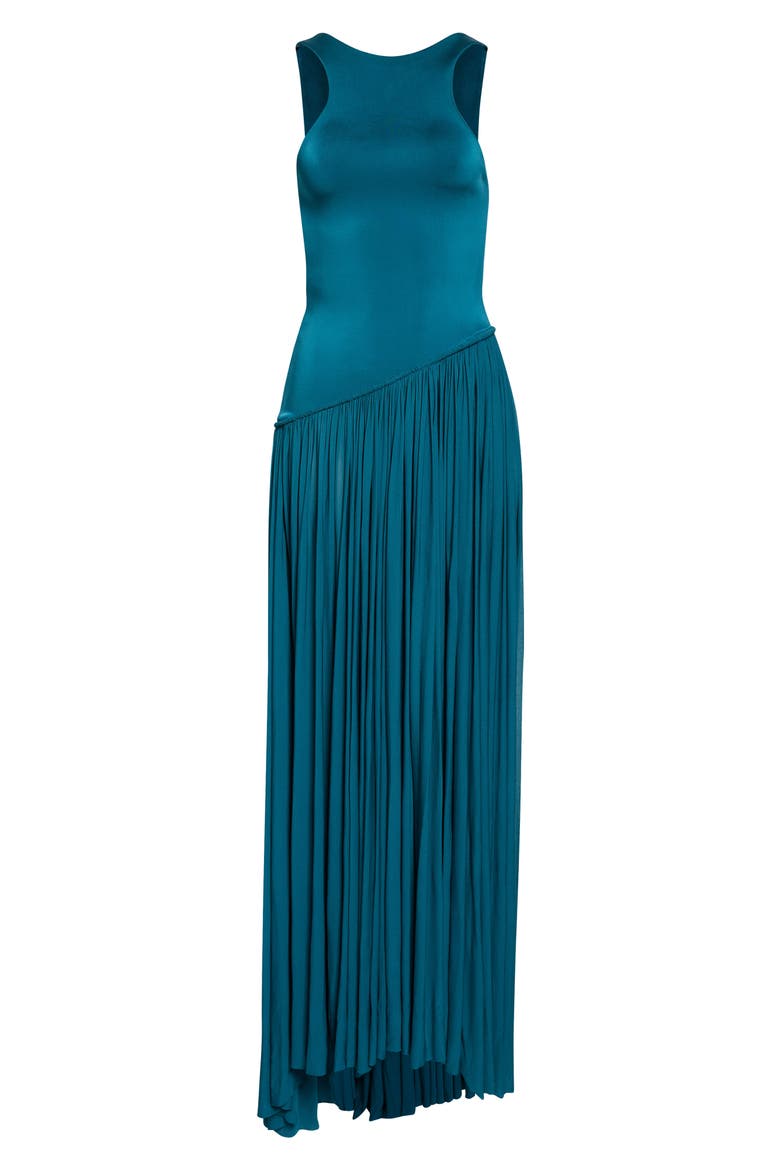Luna Asymmetric Jersey Maxi Dress, Alternate, color, TEAL