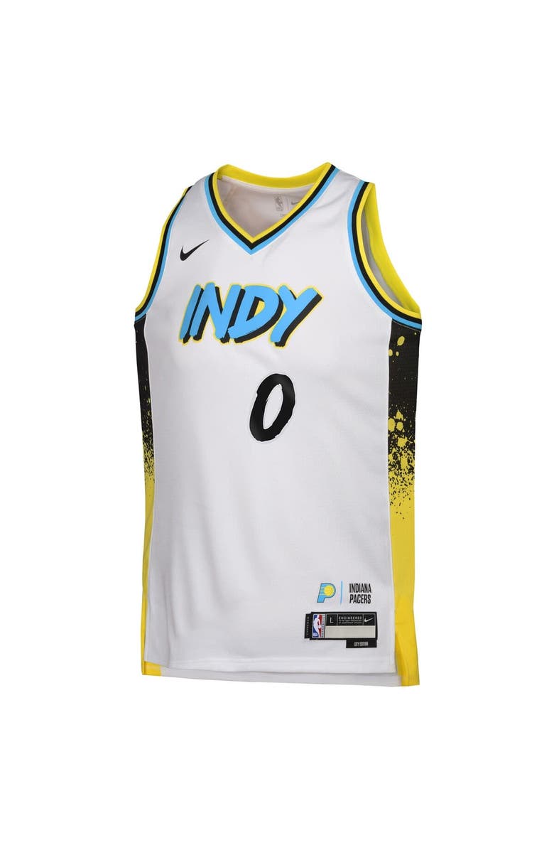 Nike Youth Nike Tyrese Haliburton White Indiana Pacers 2024/25 Swingman Player Jersey - City Edition, Alternate, color, 