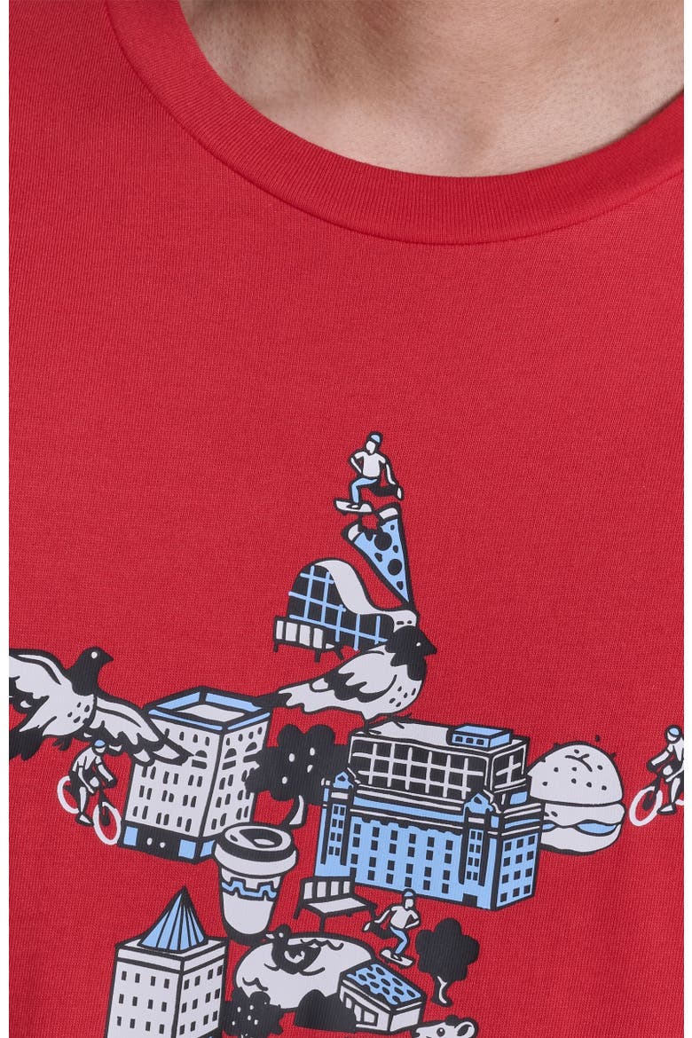 Cityscape T-Shirt, Alternate, color, CONVERSE RED