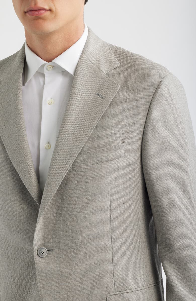 Heritage Gold Weightless Light Grey Flat Front Stretch Wool Suit Jacket, Alternate, color, Light Grey