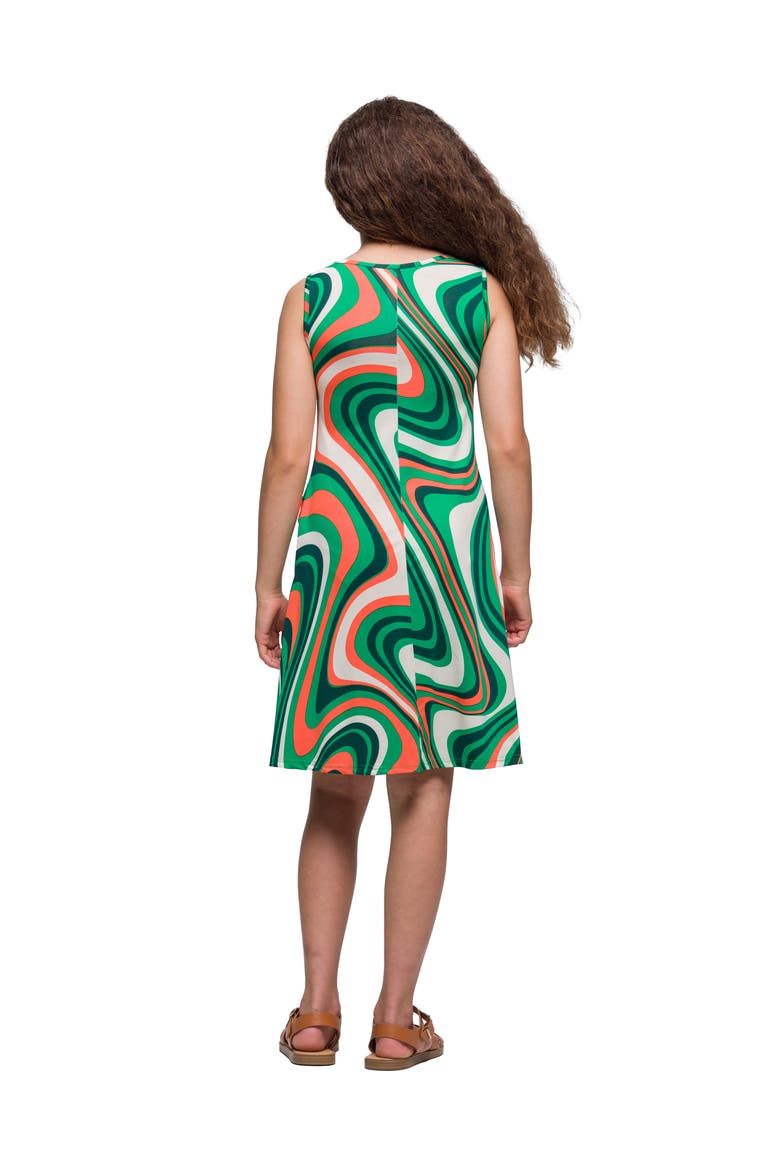 Green Print Sleeveless Pockets Dress, Alternate, color, Green Multi
