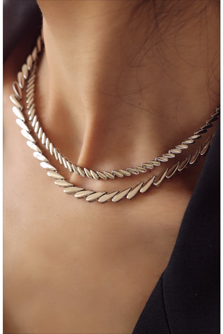 Tassels Necklace, Alternate, color, Silver