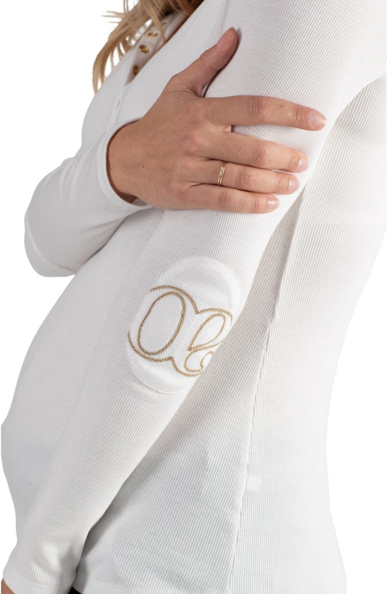 Cache Coeur Tunisian long sleeve pregnancy and nursing top, Alternate, color, Ivory