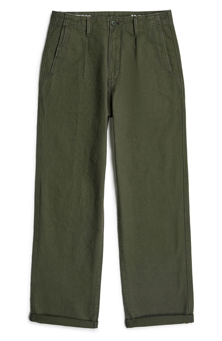 G-STAR Pleated Relaxed Straight Leg Chinos, Alternate, color, Asfalt Gd