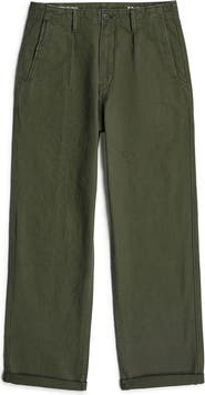 G-STAR Pleated Relaxed Straight Leg Chinos