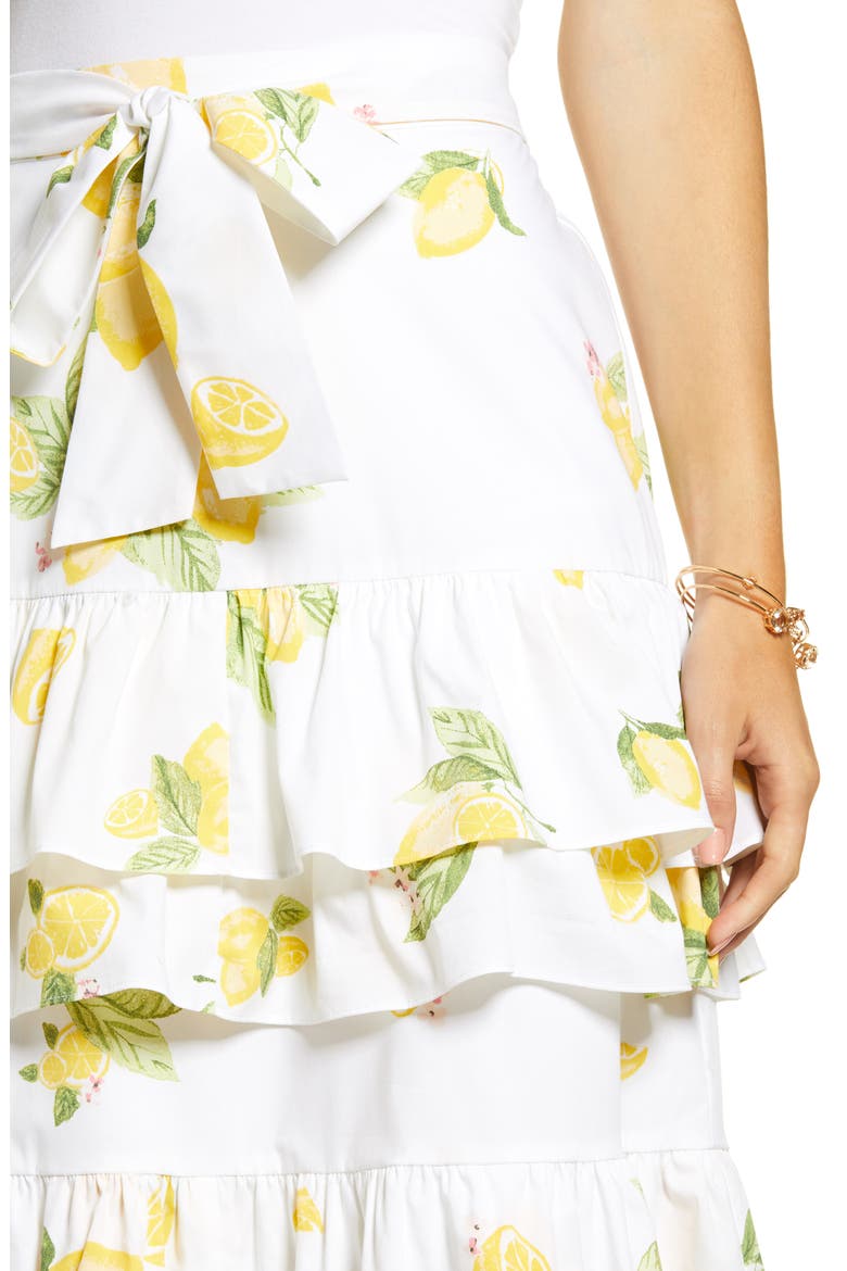 Lemon Tiered Ruffle Skirt, Alternate, color, YELLOW MAIZE LEMON PRINT