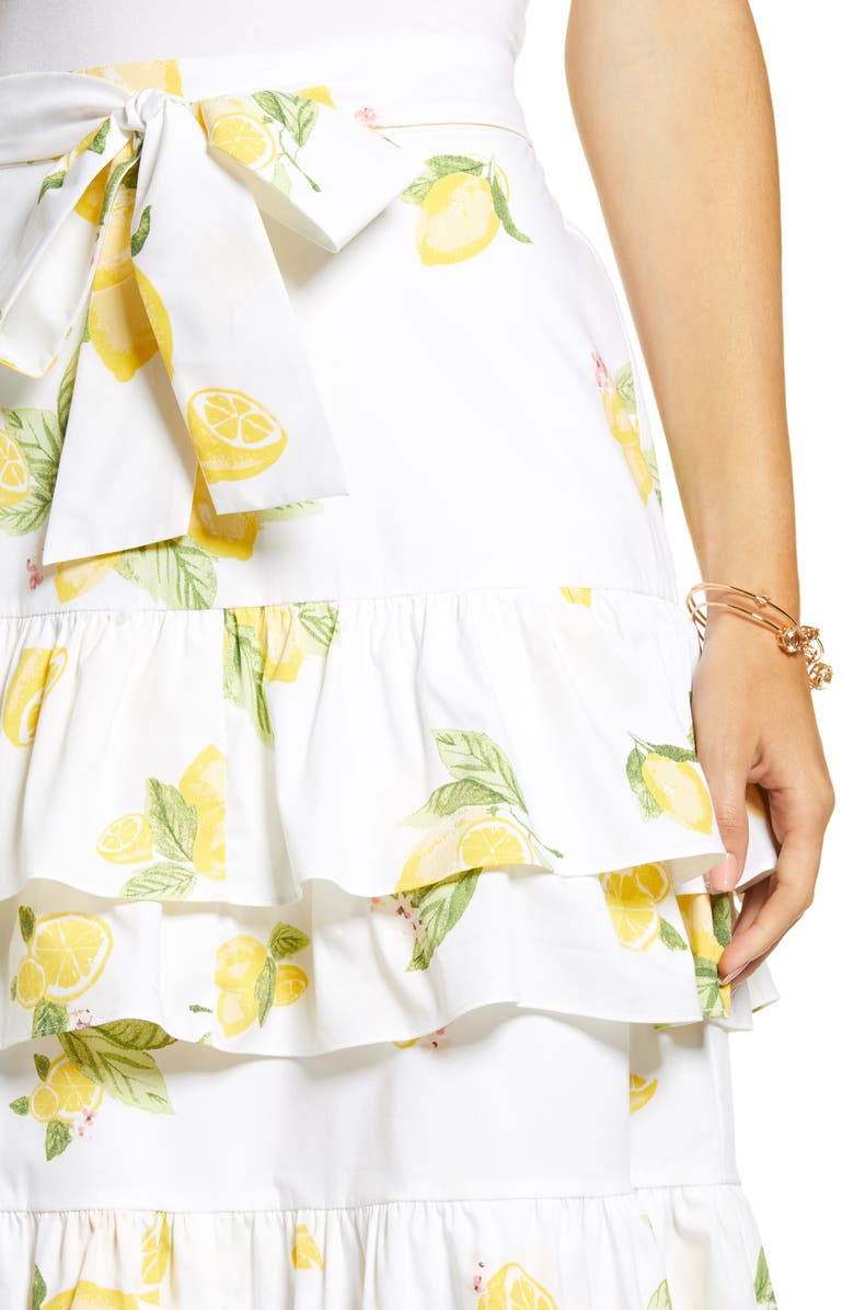 Rachel Parcell Lemon Tiered Ruffle Skirt, Alternate, color, 