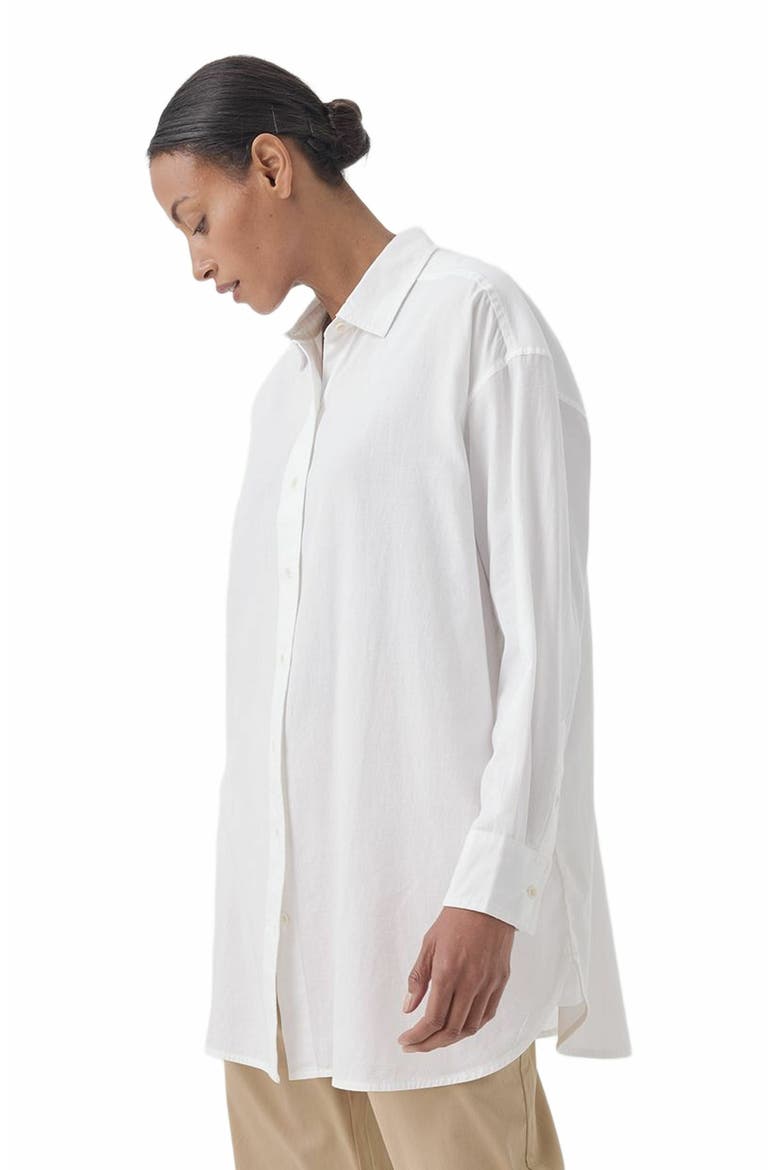 Organic Cotton Sunset Lightweight Cotton Oversized Shirt, Alternate, color, White