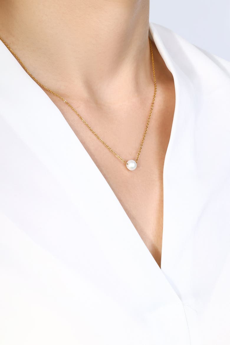 Floating Pearl Necklace, Alternate, color, Gold-Tone