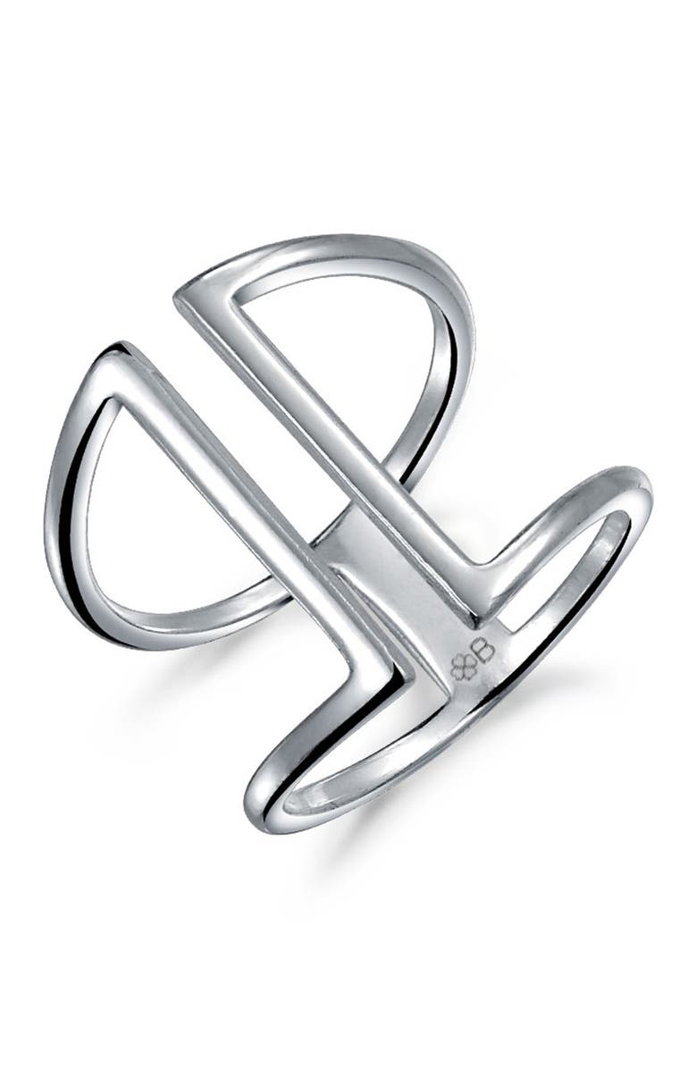 BLING JEWELRY Sterling Silver Parallel Bars Ring, Alternate, color, 