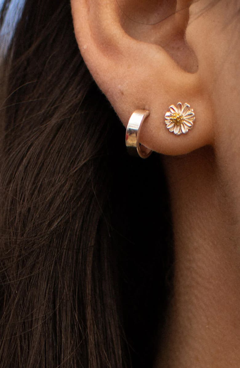 Estella Bartlett Mini Wildflower Stud Earrings, Alternate, color, Silver
