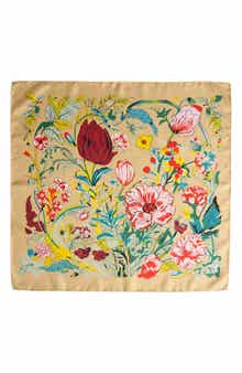 MARCUS ADLER Floral Satin Square Scarf